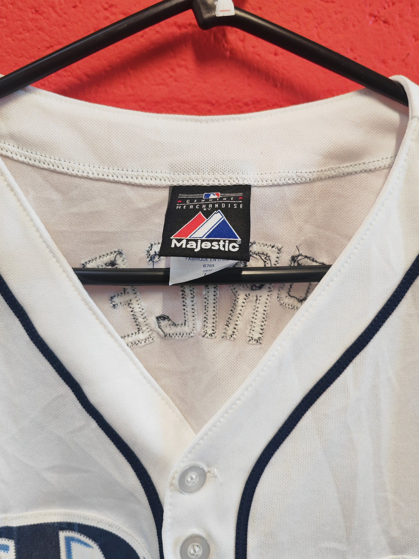 Women's Majestic Tampa Bay Rays MLB Baseball Jersey, #14 Price, White, Size Large