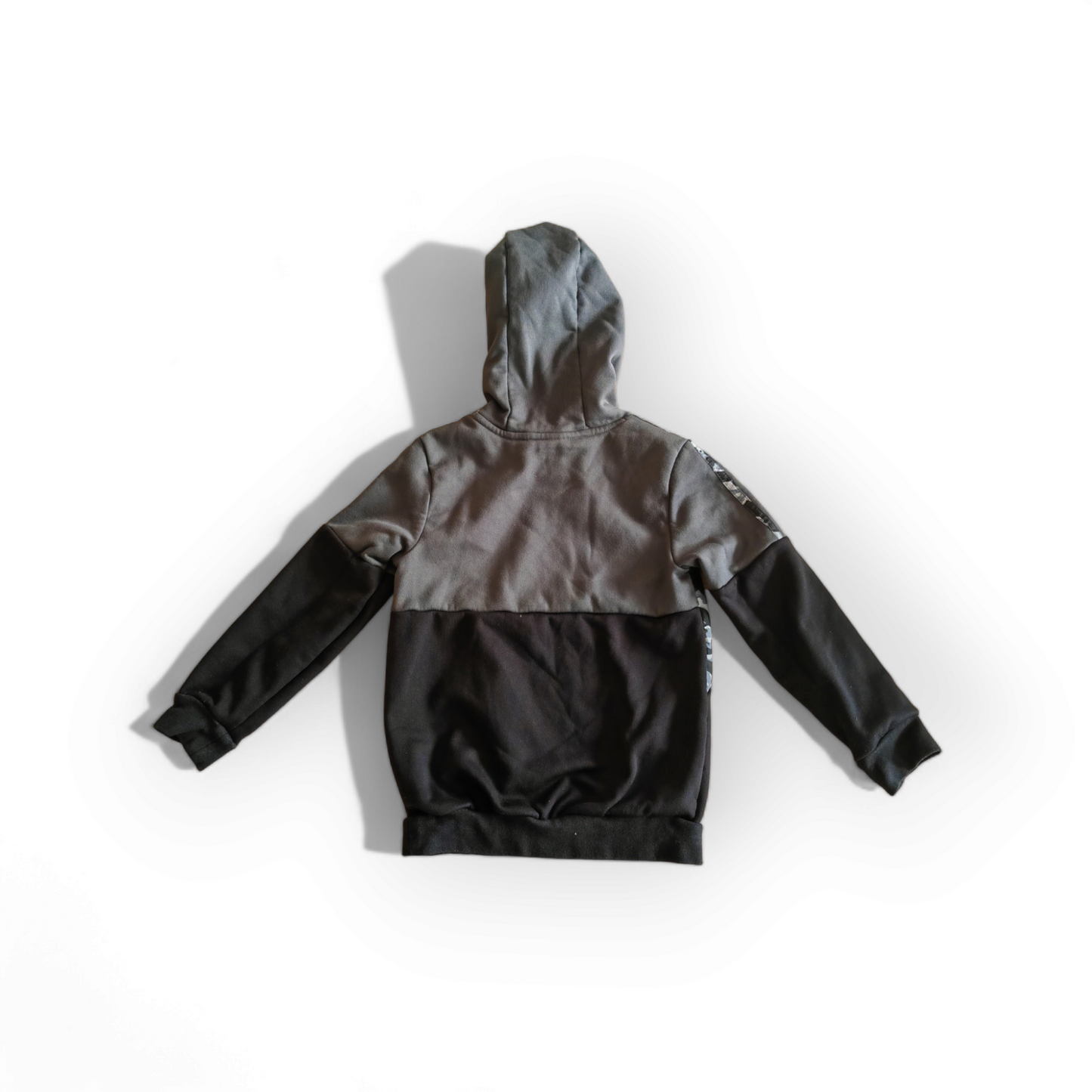 Youth Adidas Pullover Hoodie, Grey/Black, Size 6-7 Years