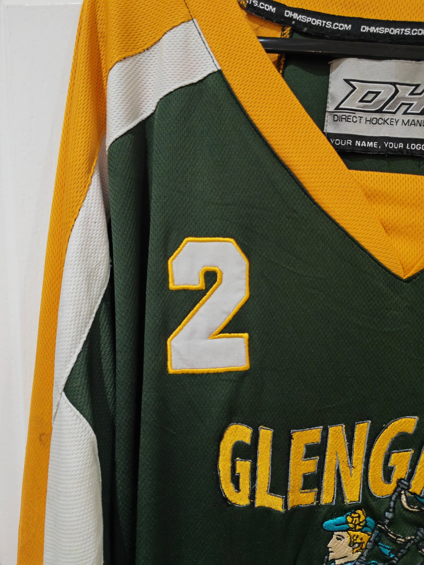 DHM Glengarry Highlanders Jr Girls League Ice Hockey Jersey, #2, Green, L/XL