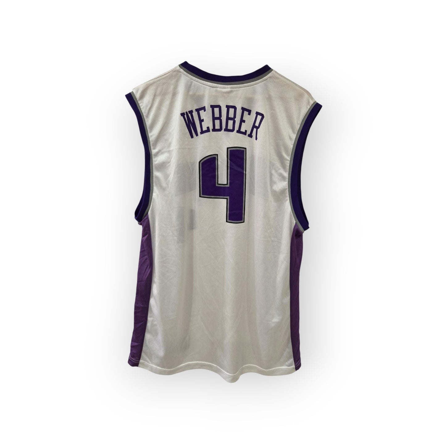 Reebok Sacramento Kings NBA Jersey, #4 Webber, White, Size Large