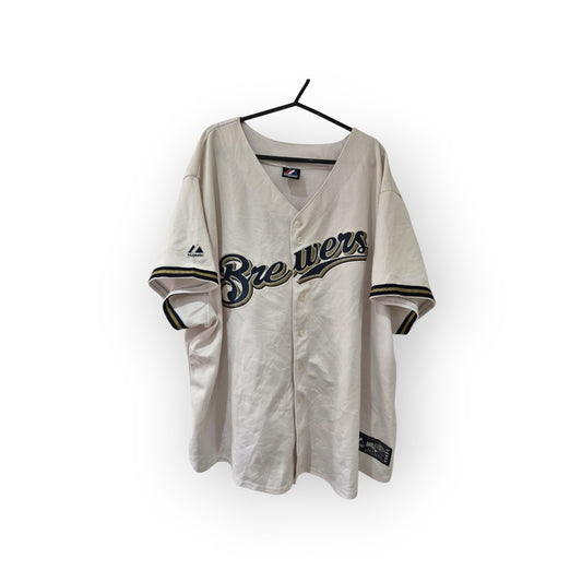 Women's Milwaukee Brewers MLB Baseball Jersey, White, Size 3XL/4XL
