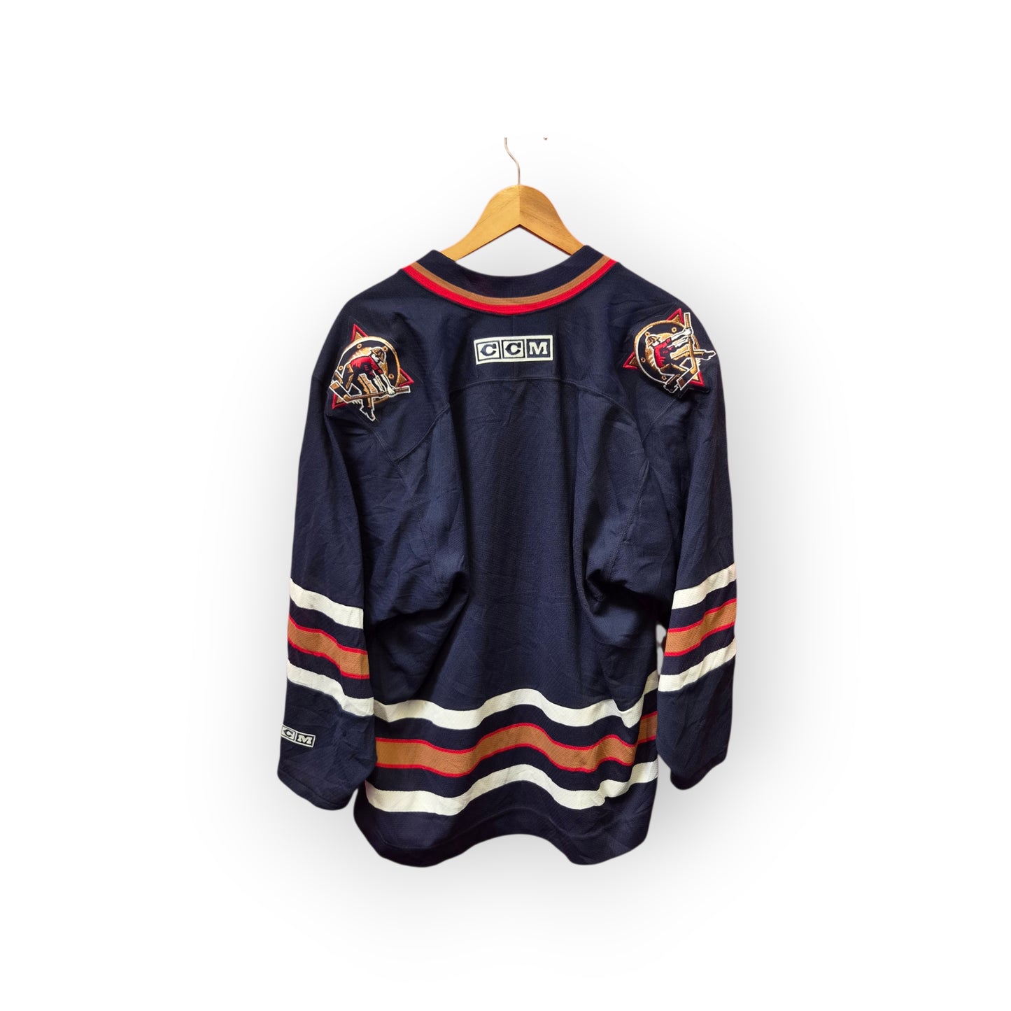 CCM Edmonton Oilers NHL Jersey W/ 2006 Stanley Cup Finals Patch, Size Large