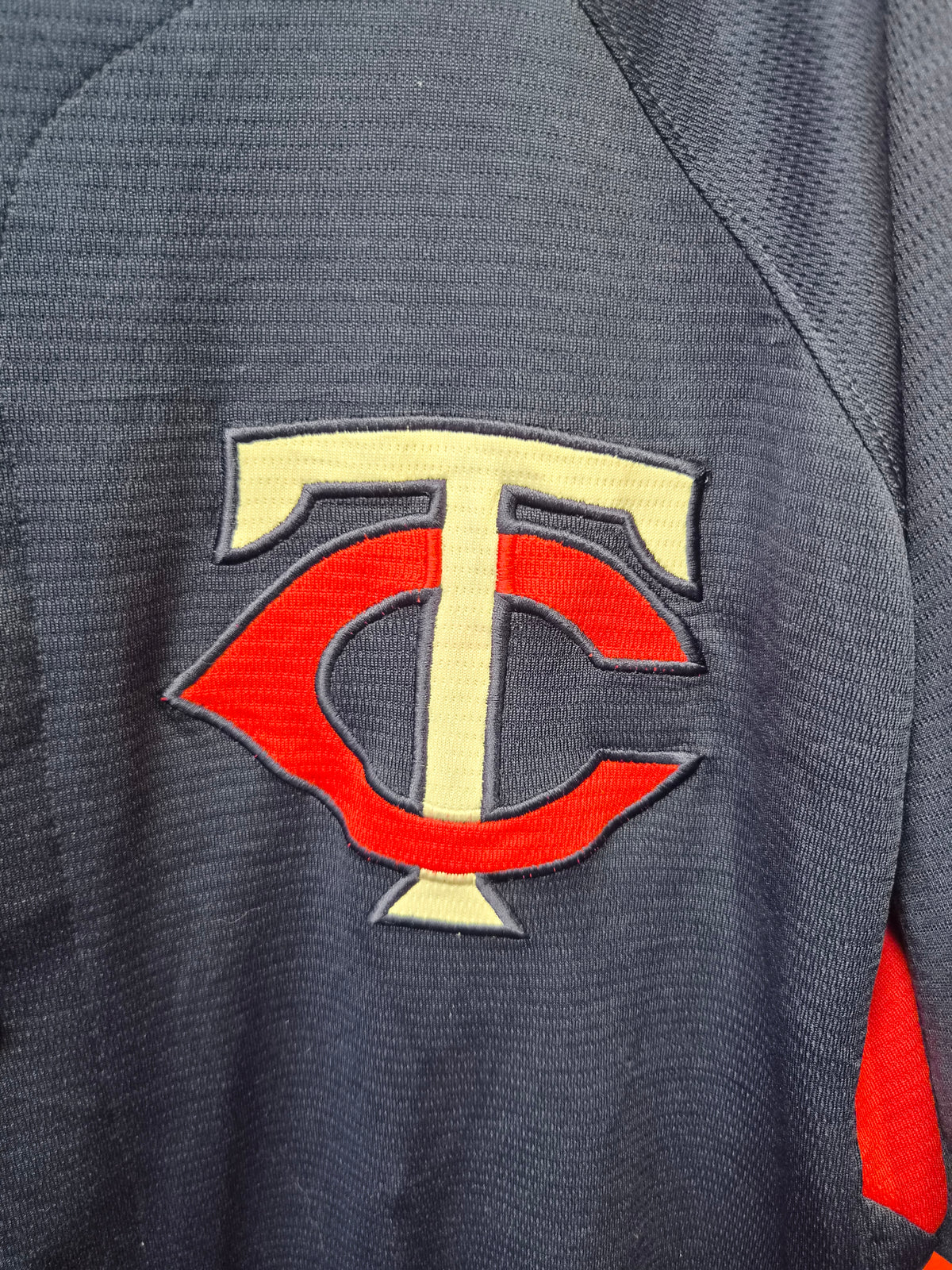Majestic Minnestoa Twins MLB Jersey, #27 Hardy, Navy Blue, Size Large