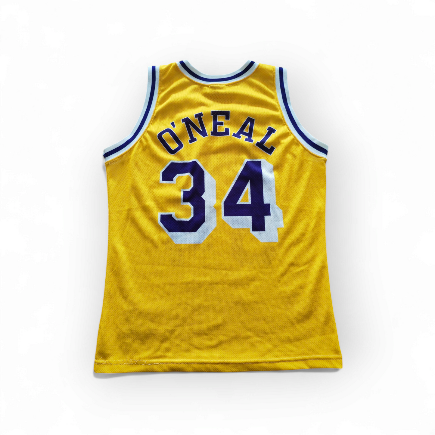 Champion Los Angeles Lakers NBA Jersey, #34 O'Neal, Yellow, Size Small