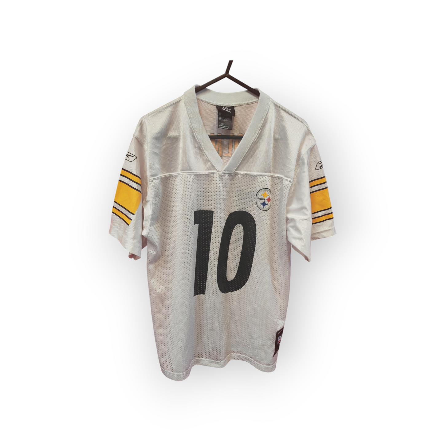 Youth Reebok Pittsburgh Steelers NFL Jersey, #10 Holmes, White, Size YL