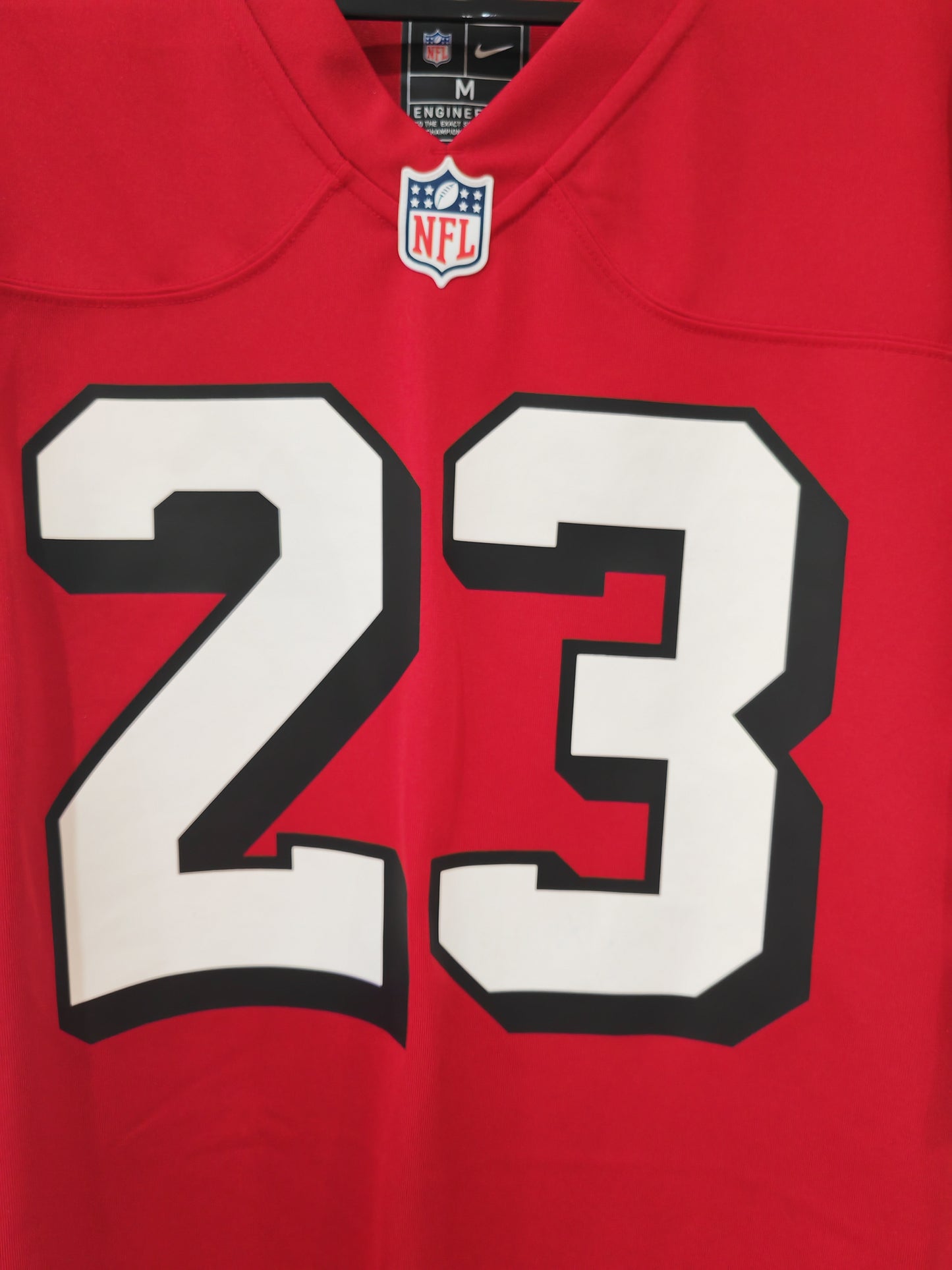 Nike San Francisco 49ers NFL Jersey, #23 McCaffrey, Red, Size Medium