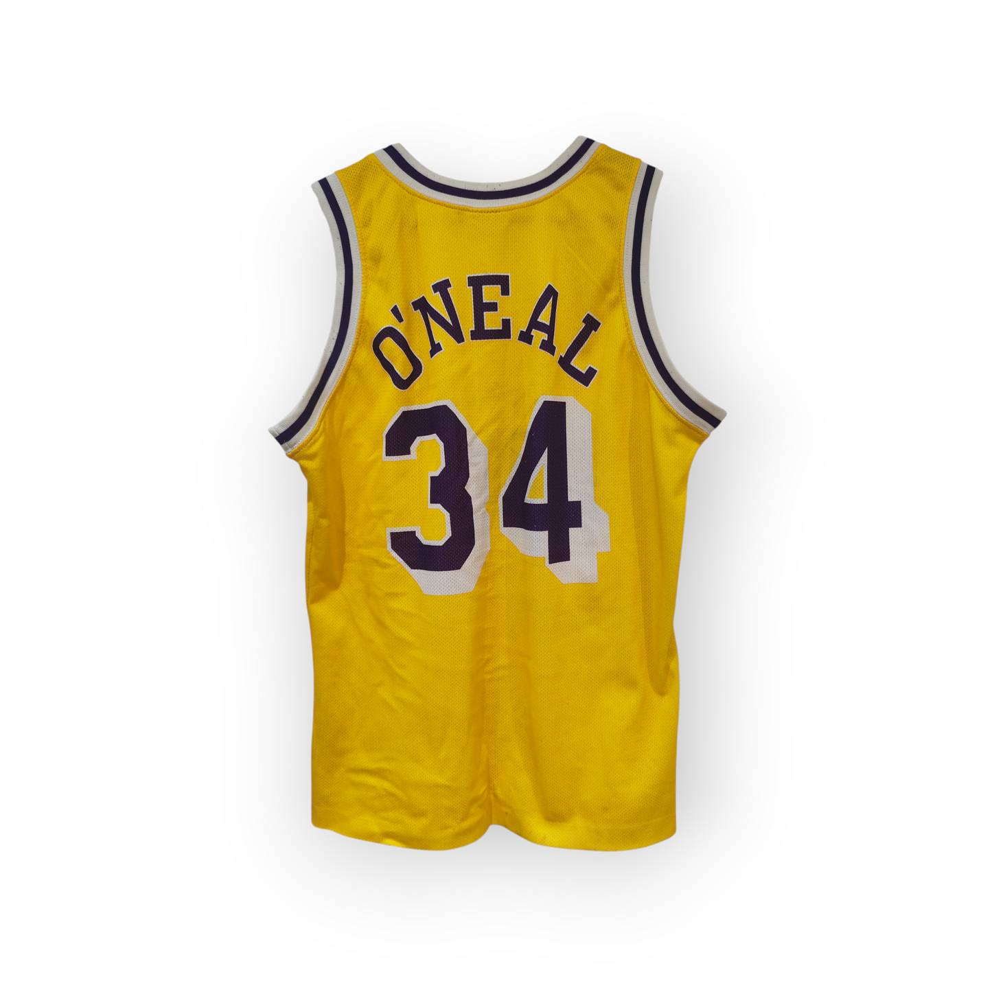 Champion Los Angeles Lakers NBA Jersey, #34 O'Neal, Yellow, Size Small