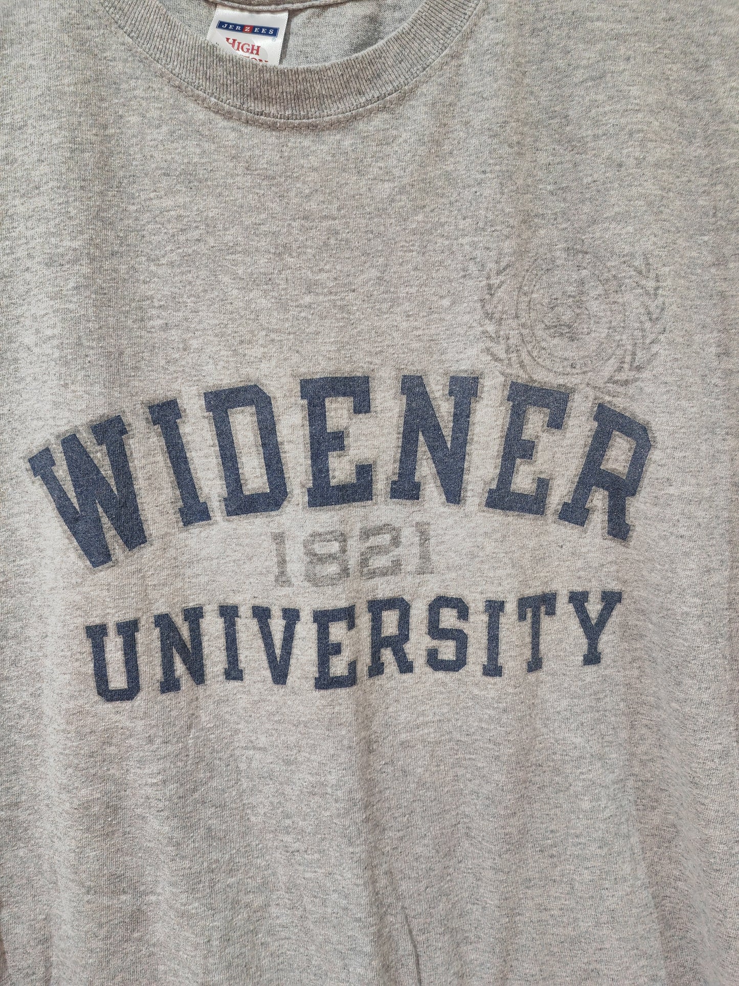 Jerzees Widener University Short Sleeve T Shirt, Grey, Size XL