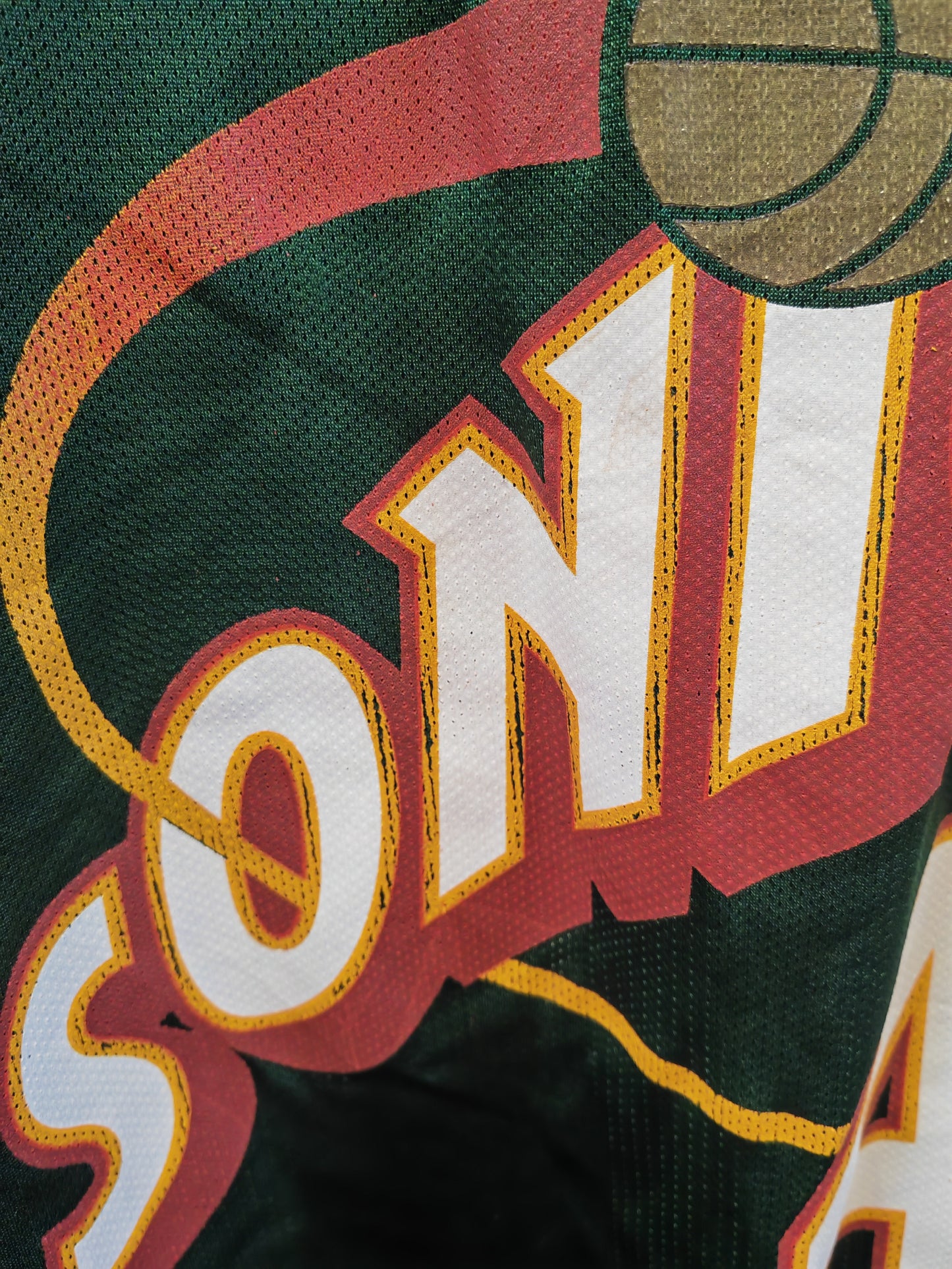 Champion Seattle Supersonics NBA Jersey, #40 Kemp, Green, Size 44 M/L