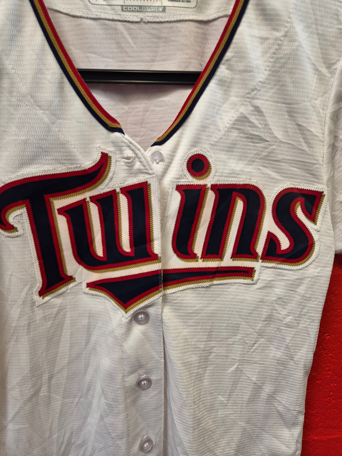Women's Majestic Minnesota Twins MLB Jersey, White, Size Small