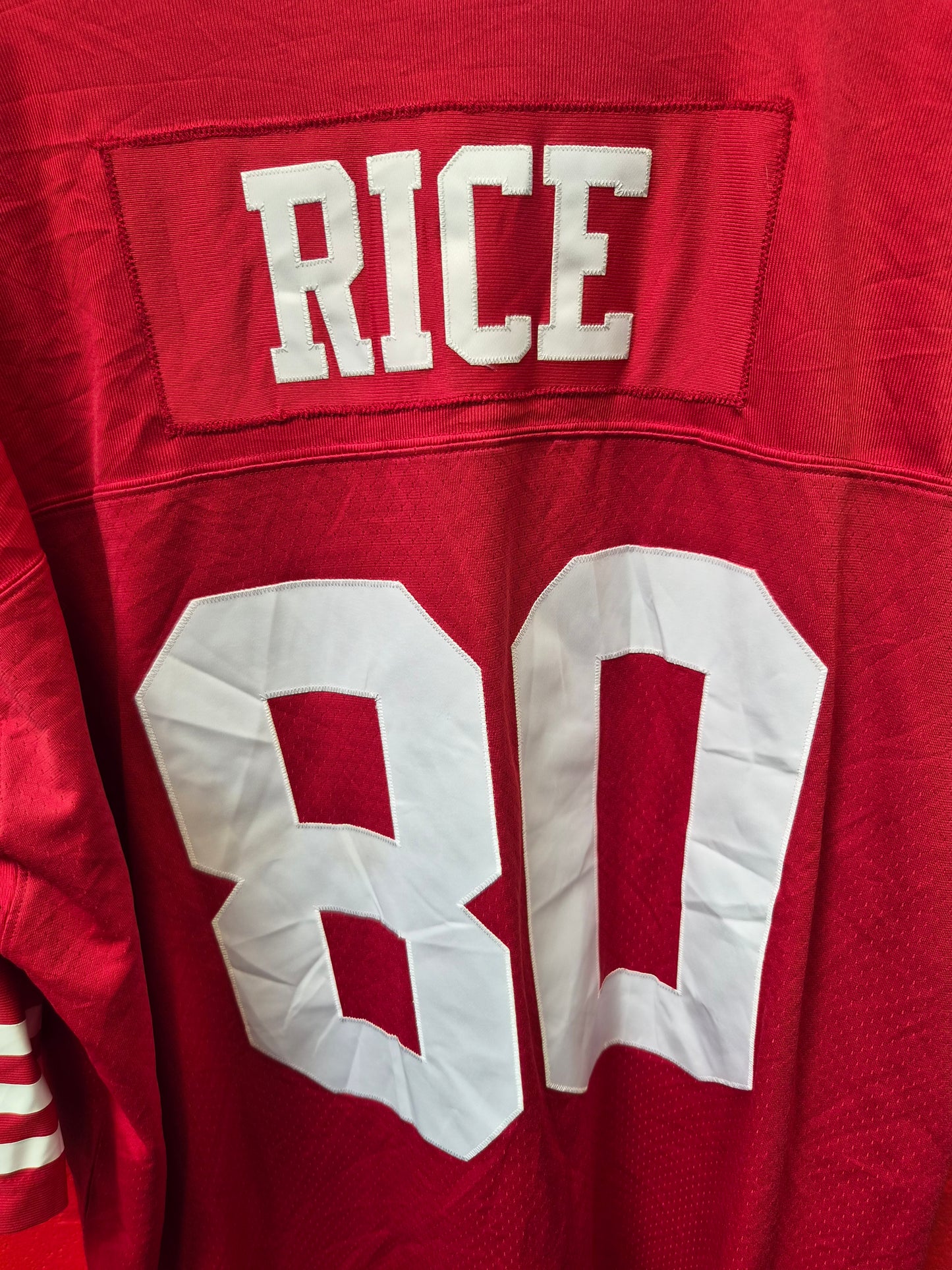 Mitchell & Ness San Francisco 49ers 1990 NFL Jersey, #80 Rice, Red, Size 4XLT