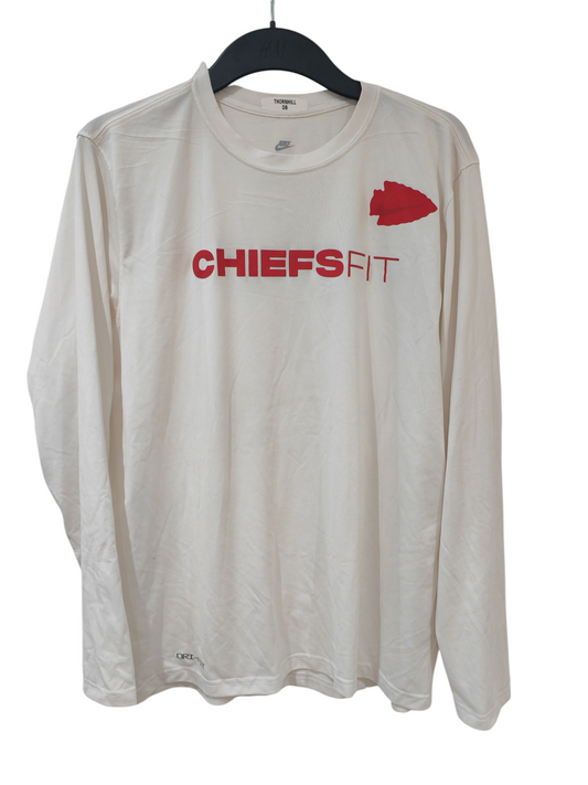 Nike Kansas City Chiefs NFL Player Issue/Worn Long Sleeve Training Shirt, Size Large