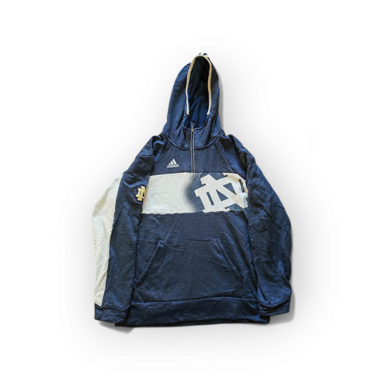 Adidas Clima Warm Notre Dame Irish NCAA 1/4 Zip Hoodie, Navy, Size Medium