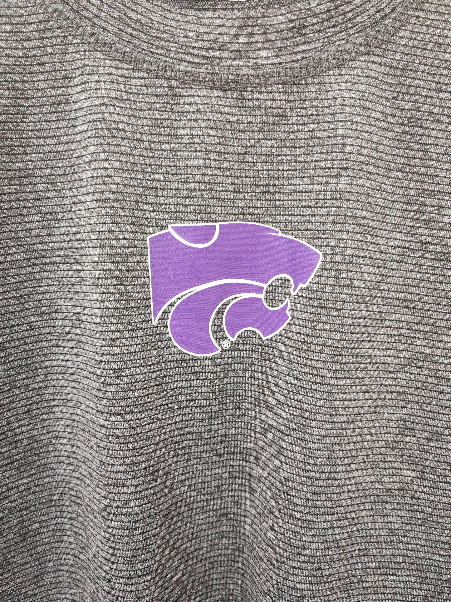Colosseum Kansas State Wildcats NCAA Short Sleeve Training Top, Grey, Size Large