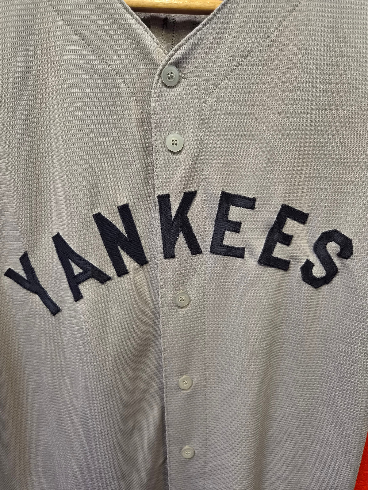 Majestic Cooperstown New York Yankees MLB Jersey, #3 Ruth, Grey, Size Medium