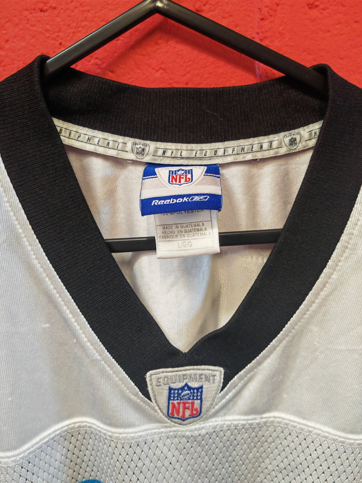 Reebok Carolina Panthers NFL Jersey, #34 D.Williams, White, Size Large
