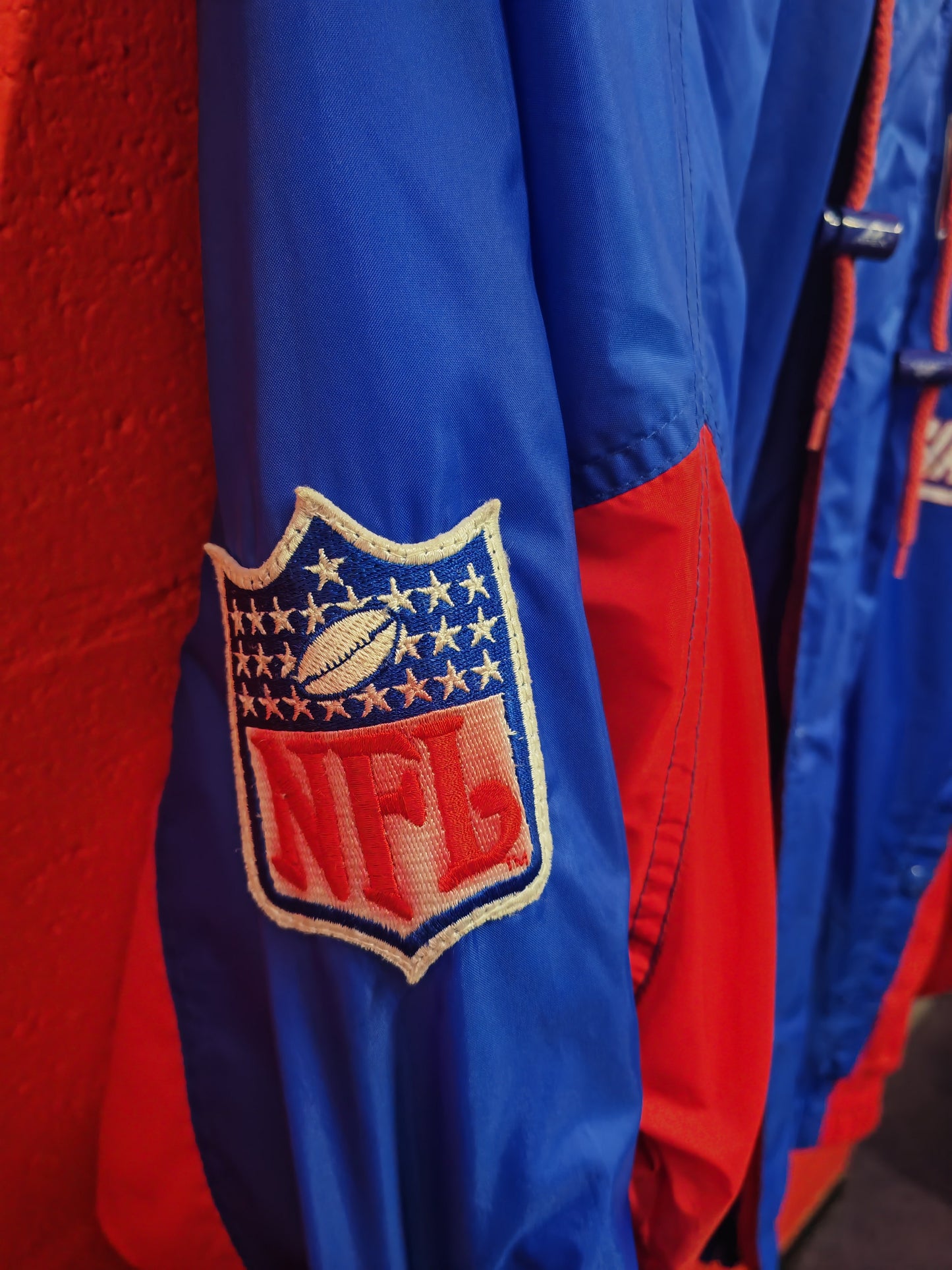 Apex Pro Line New York Giants NFL Full Zip, Hooded Jacket, Blue/Red, Size Medium