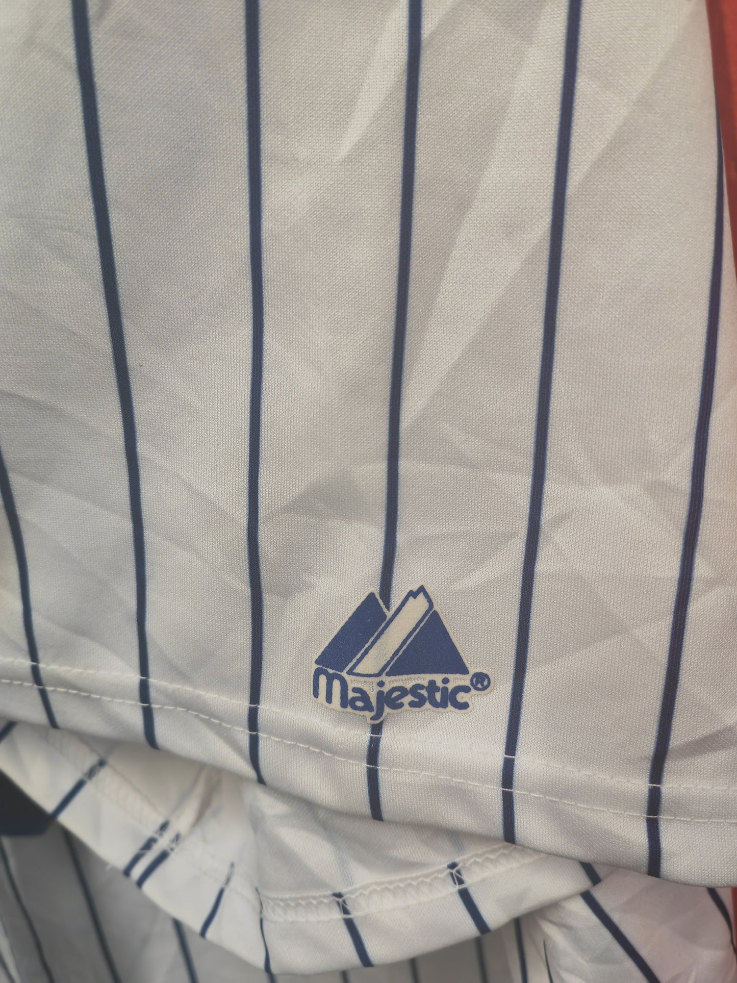 Majestic New York Mets MLB Baseball Jersey, #57 Santana, White/Blue, Size XL/XXL