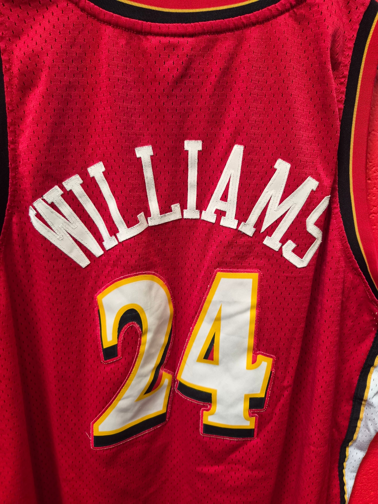 Reebok Atlanta Hawks NBA Jersey, #24 Williams, Red, Size XXL +2 Length