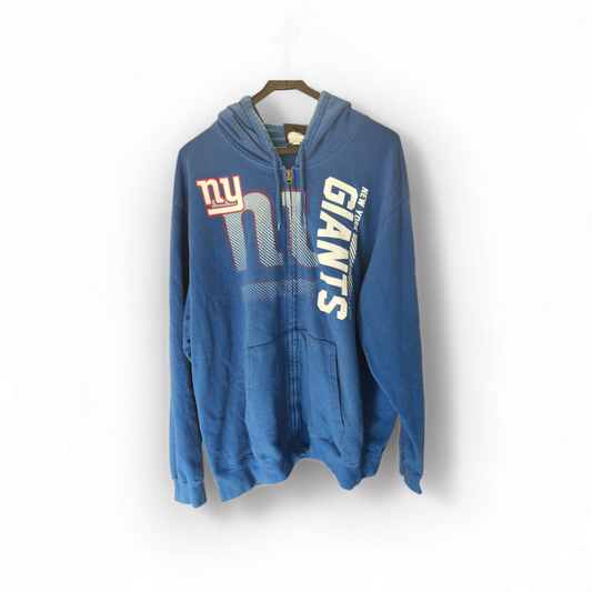 NFL Apparel New York Giants Full Zip Hoodie, Blue, Size XL