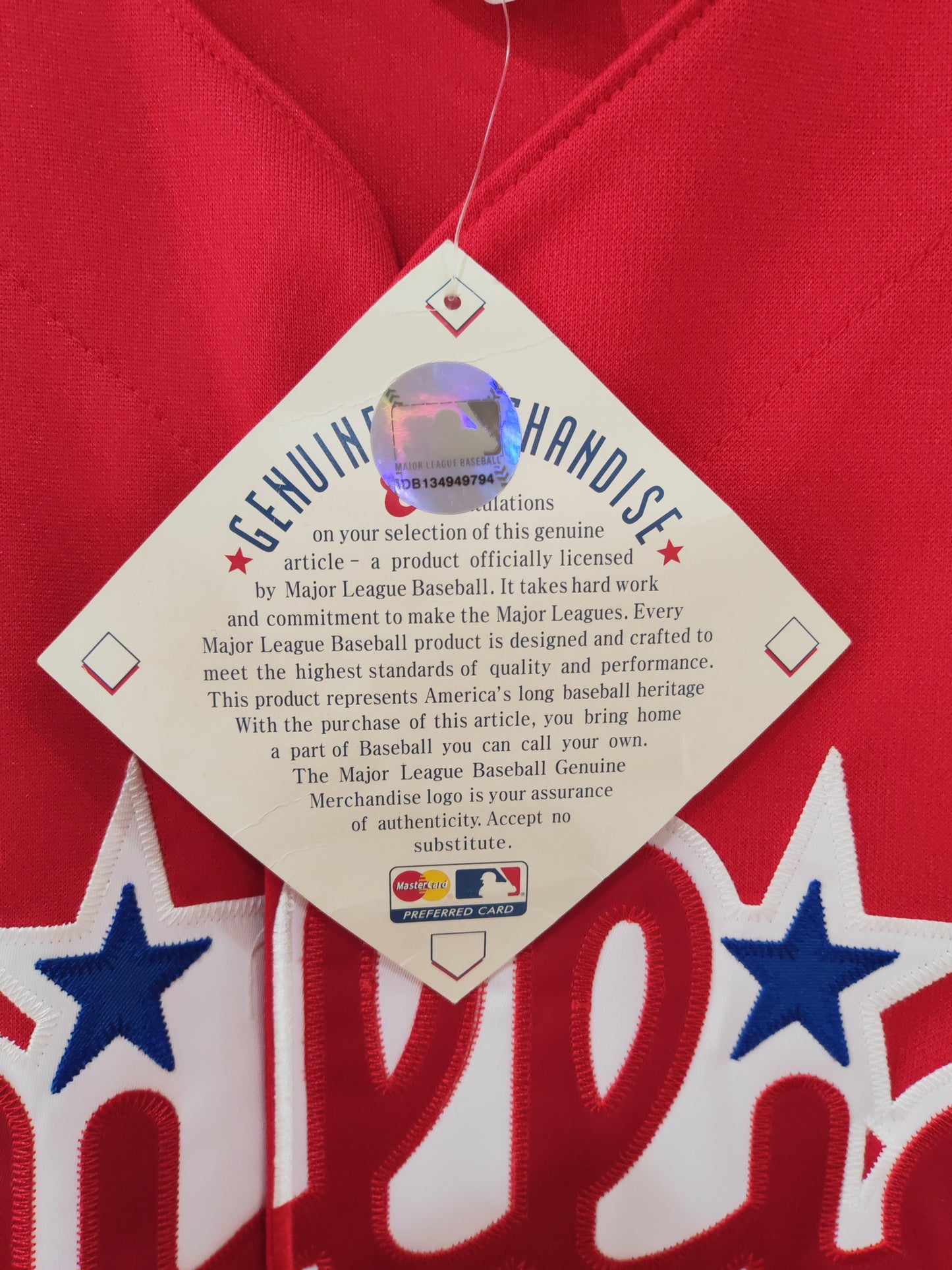 Majestic Philadelphia Phillies MLB Jersey, Red, Size XXL