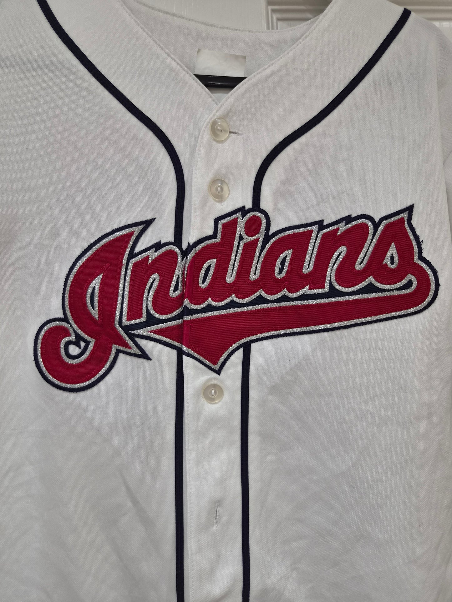 Youth Majestic Cleveland Indians/Guardians MLB Jersey, #24 Sizemore, White, YL