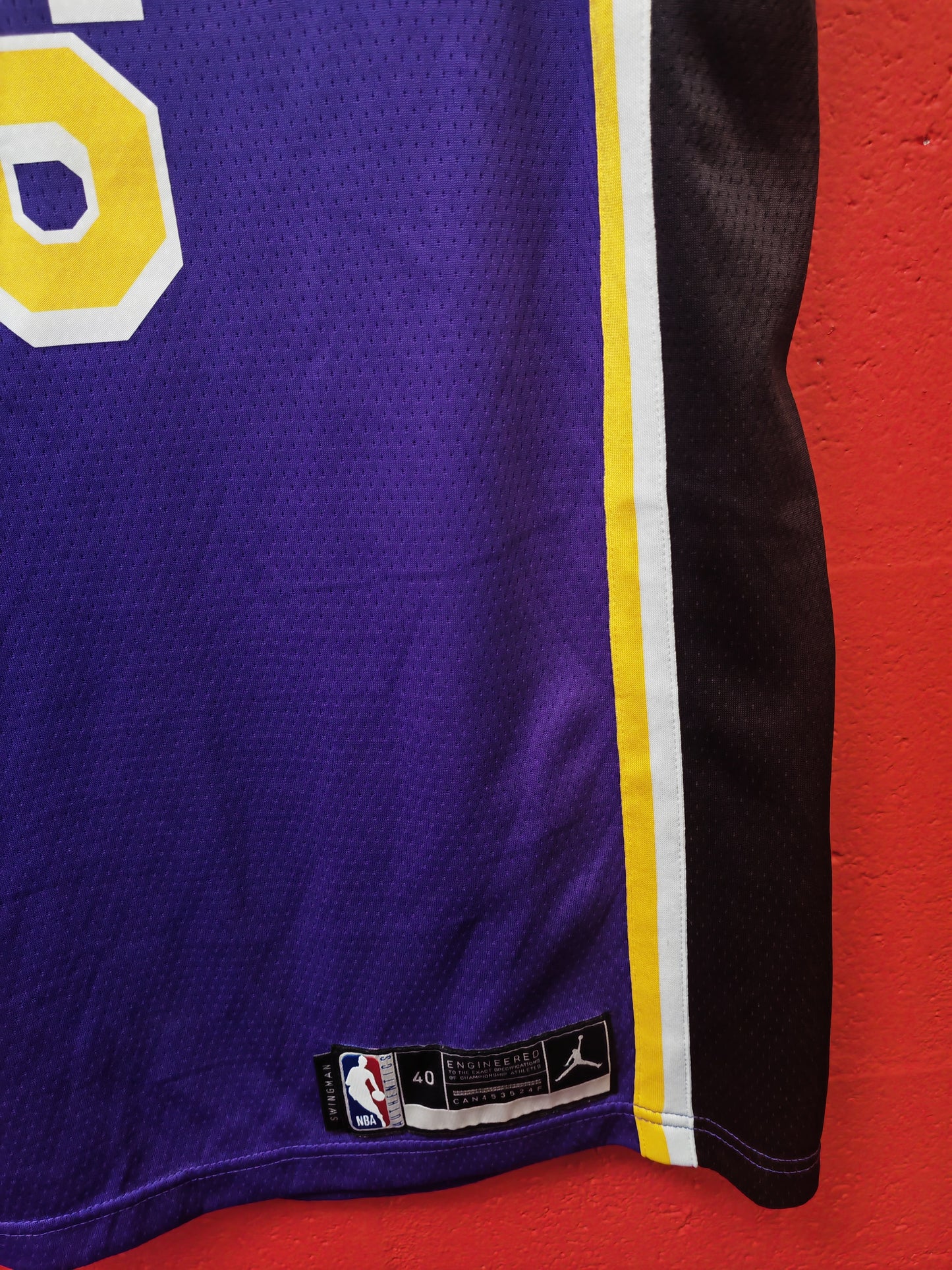 Jordan Los Angeles Lakers NBA Road Jersey, #6 James, Purple, Size Small