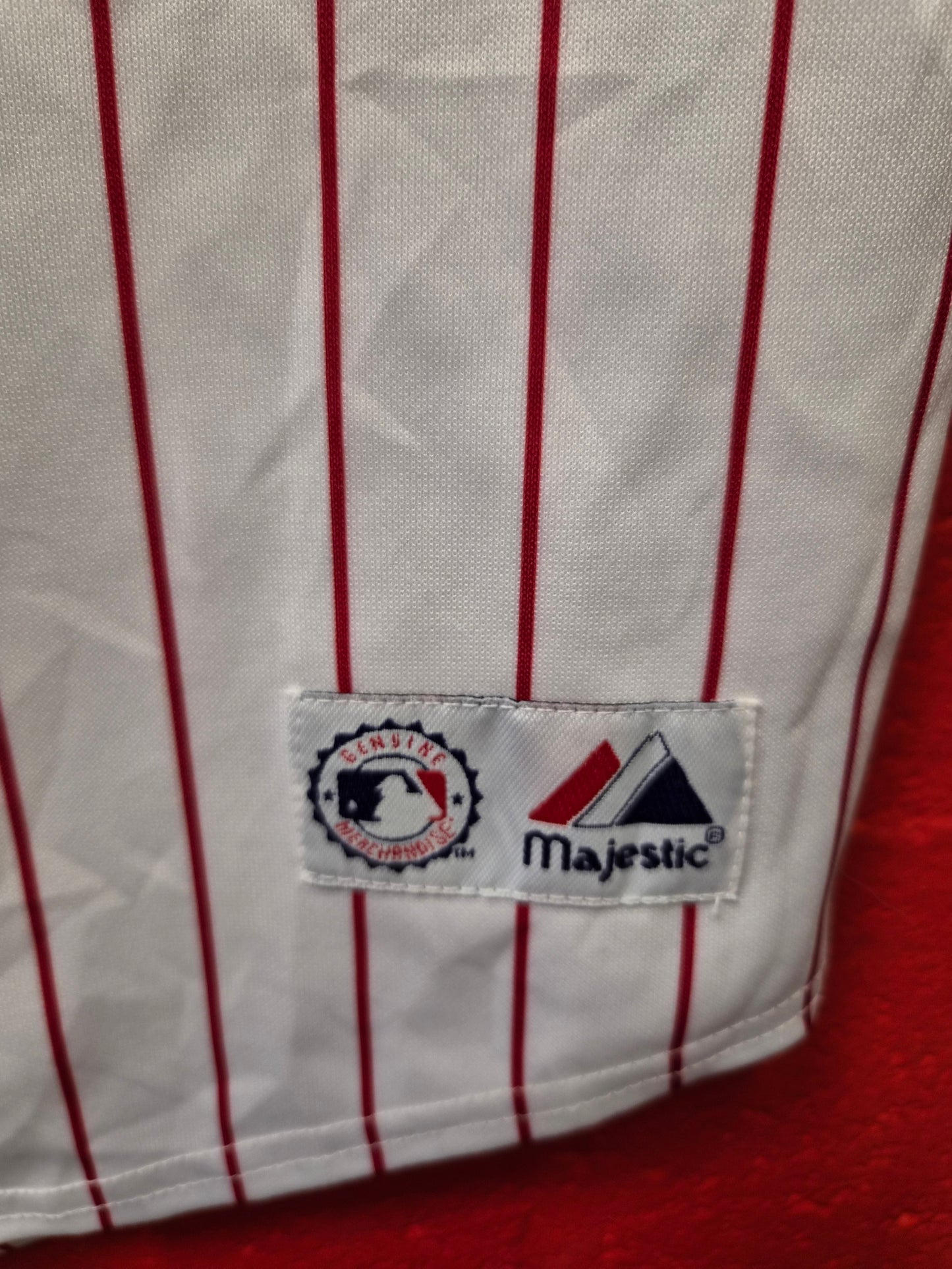 Youth Majestic Philadelphia Phillies MLB Jersey, #26 Utley, White/Red, Size YM