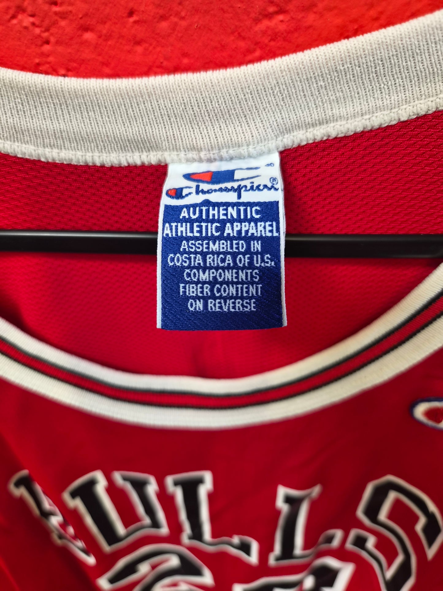 Champion Chicago Bulls NBA Jersey, #23 Jordan, Red, Size 48 L/XL