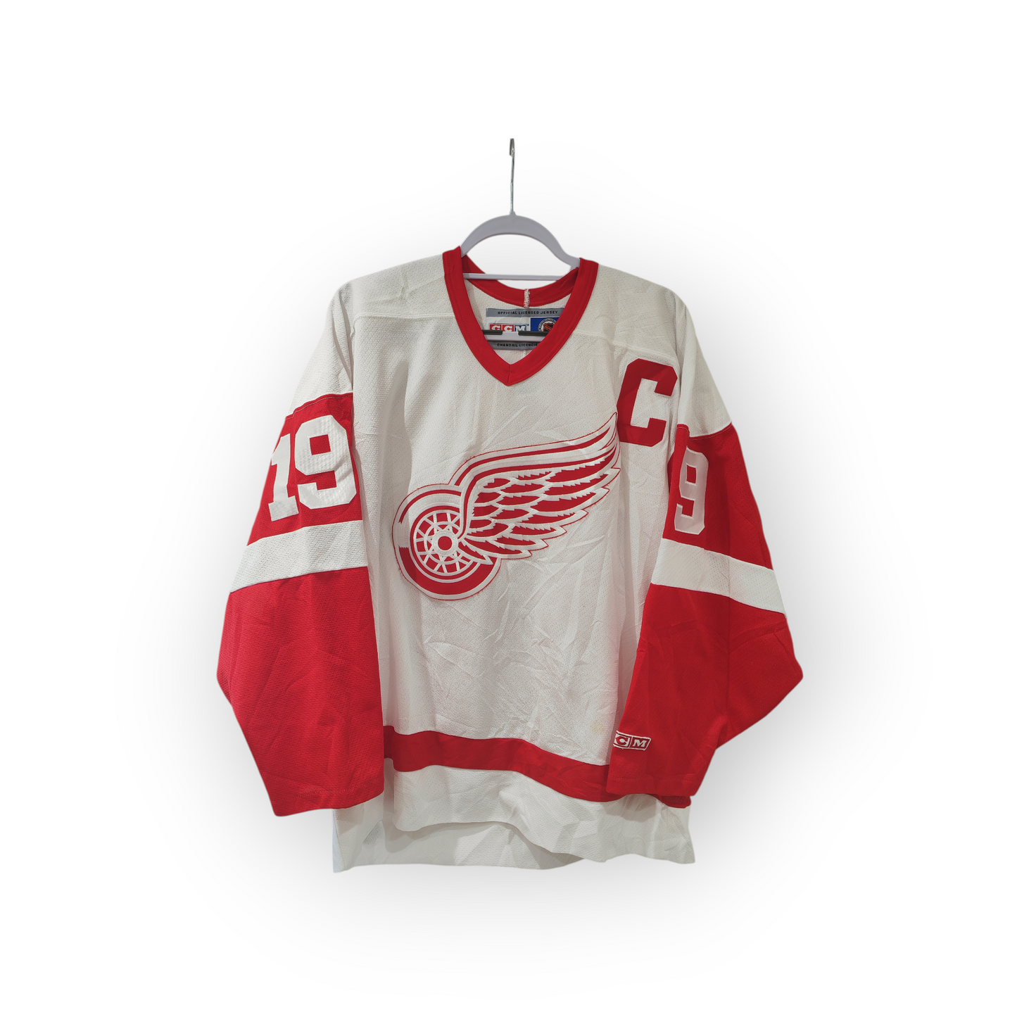 CCM Detroit Red Wings NHL Jersey, #9 Yzerman, White, Size Large