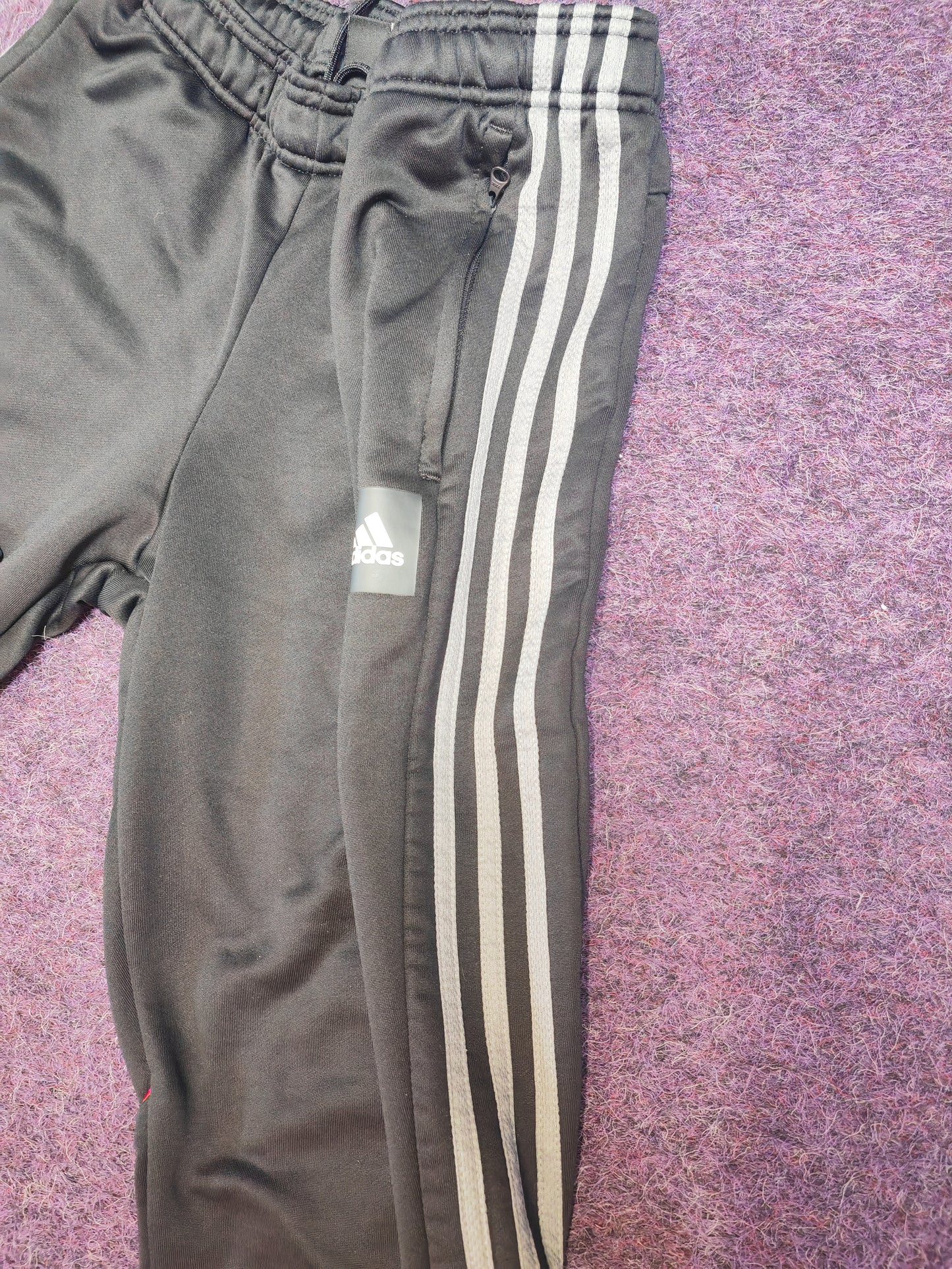 Adidas Tracksuit Bottoms, Black, Size Large