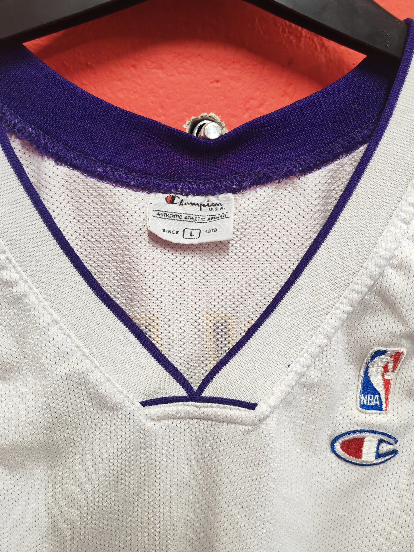 Champion Los Angeles Lakers NBA Jersey, #8 Bryant, White, Size Large