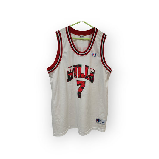 Champion Chicago Bulls NBA Jersey, #7 Gordon, White, Size XXL