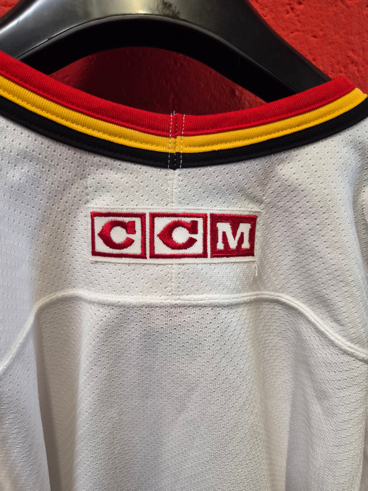 CCM Calgary Flames NHL Jersey, White, Size Large