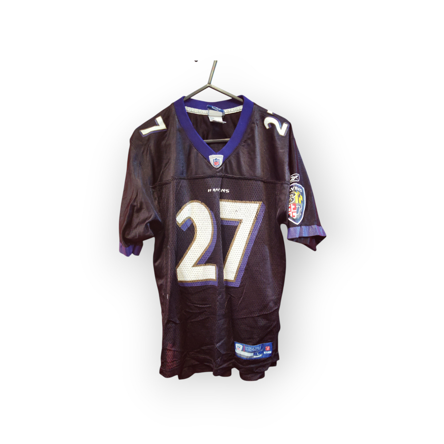 Youth Reebok Baltimore Ravens NFL Jersey, #27 Rice, Black, Size YL