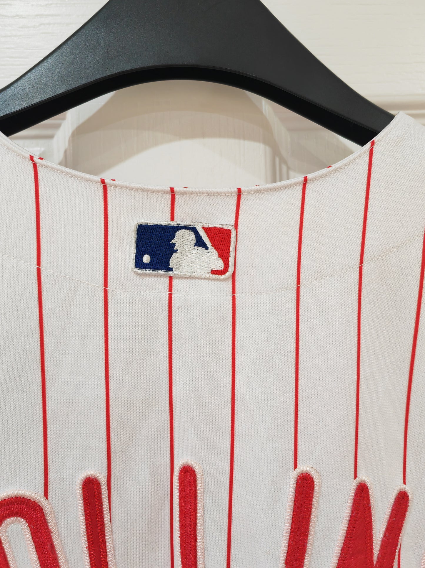 Majestic Philadelphia Phillies MLB Baseball Jersey, #11 Rollins, White, Size 54, XL/XXL