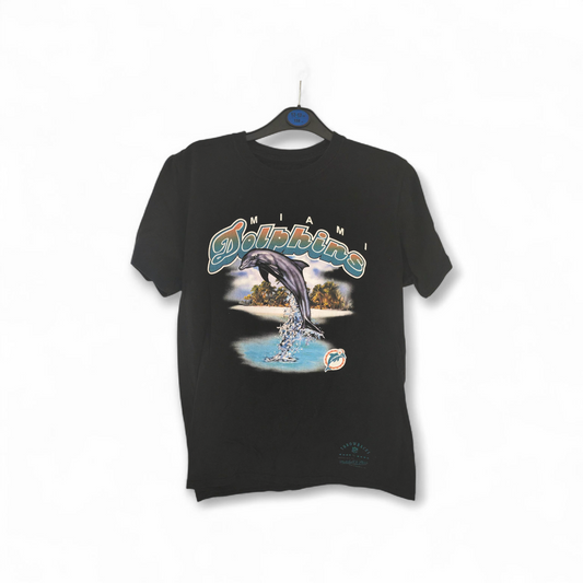 Mitchell & Ness Miami Dolphins Throwback NFL T Shirt, Black, Size Medium
