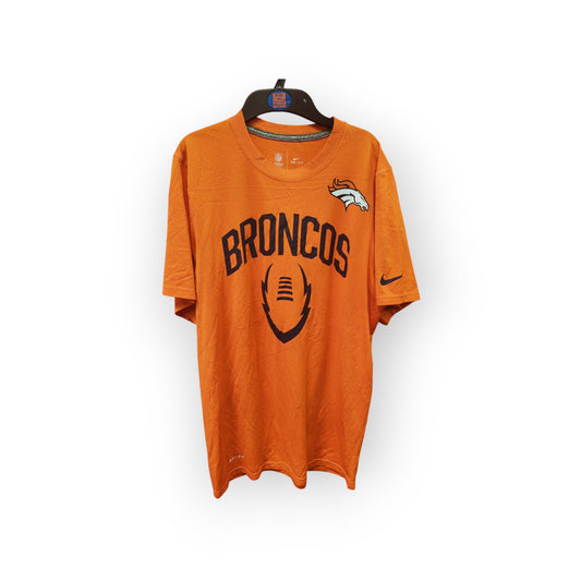 Nike Dri-fit Denver Broncos NFL Short Sleeve T Shirt, Orange, Size Small