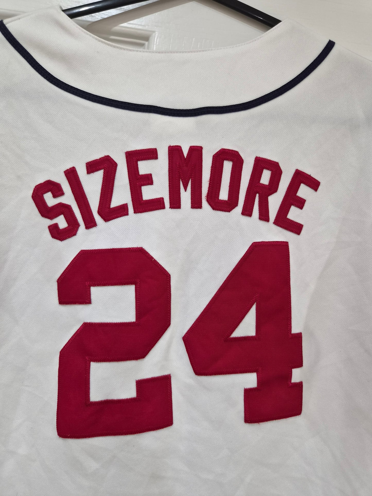 Youth Majestic Cleveland Indians/Guardians MLB Jersey, #24 Sizemore, White, YL