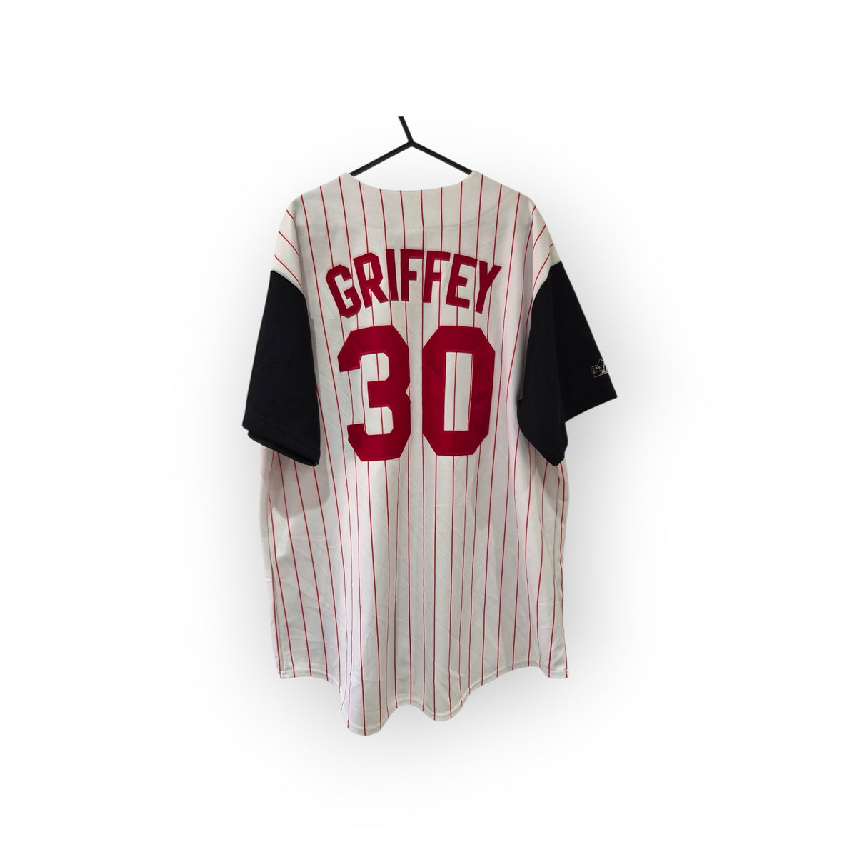 Majestic Cincinnati Reds MLB Baseball Jersey, #30 Griffey, White/Black/Red, XL