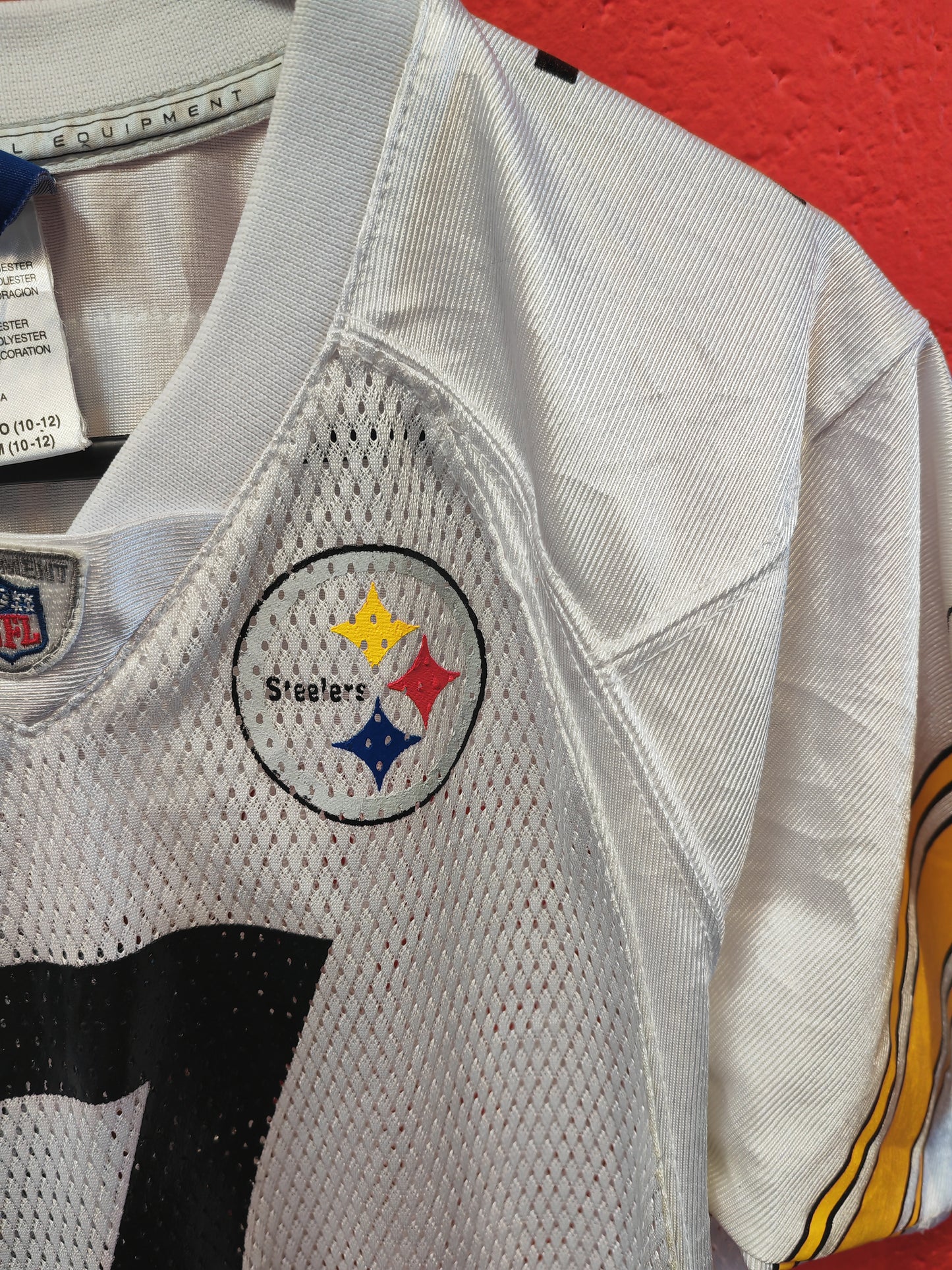 Youth Reebok Pittsburgh Steelers NFL Jersey, #7 Roethlisberger, White, Size YM