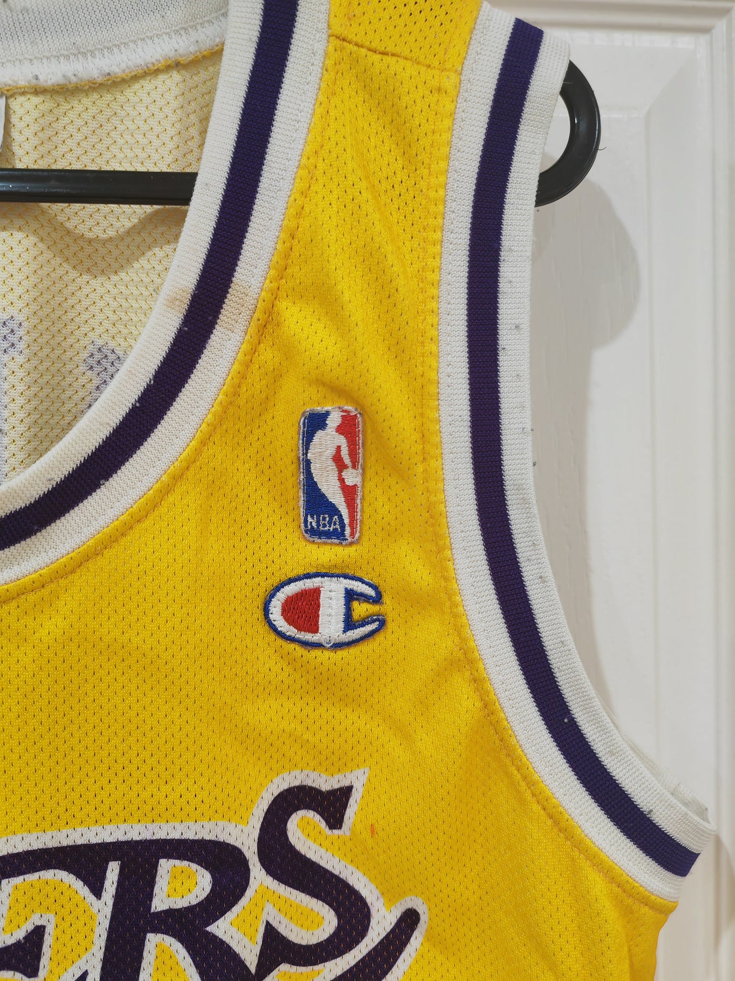 Champion Los Angeles Lakers NBA Jersey, #34 O'Neal, Yellow, Size Small