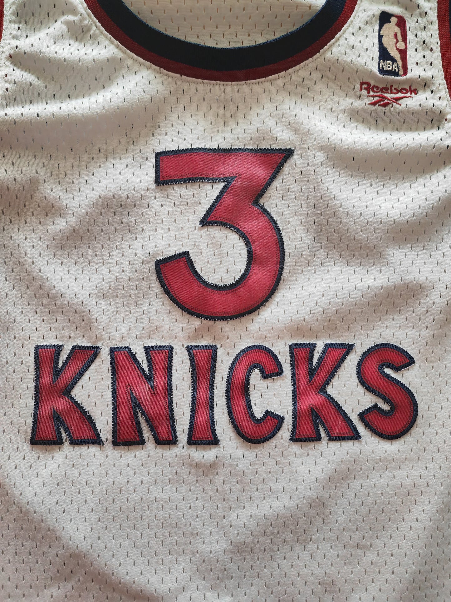 Reebok Hardwood Classics New York Knicks Jersey, #3 Marbury, White, Size YL