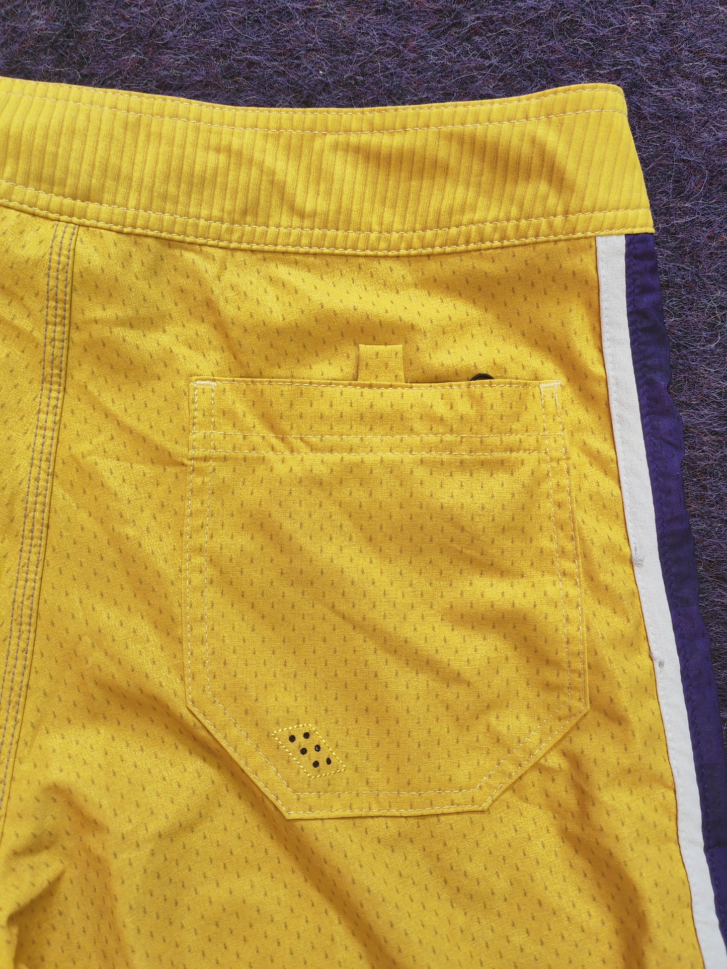Nike 6.0 Skateboarding/Swimming Shorts, Yellow/Purple, Size Medium