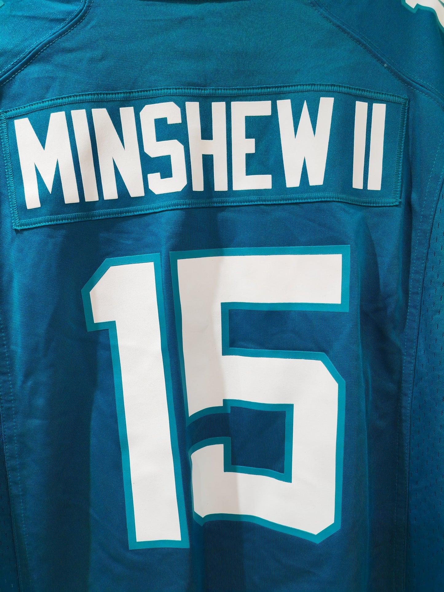 Nike Jacksonville Jaguars NFL Jersey, #15 Minshew III, Turquoise, Size Medium