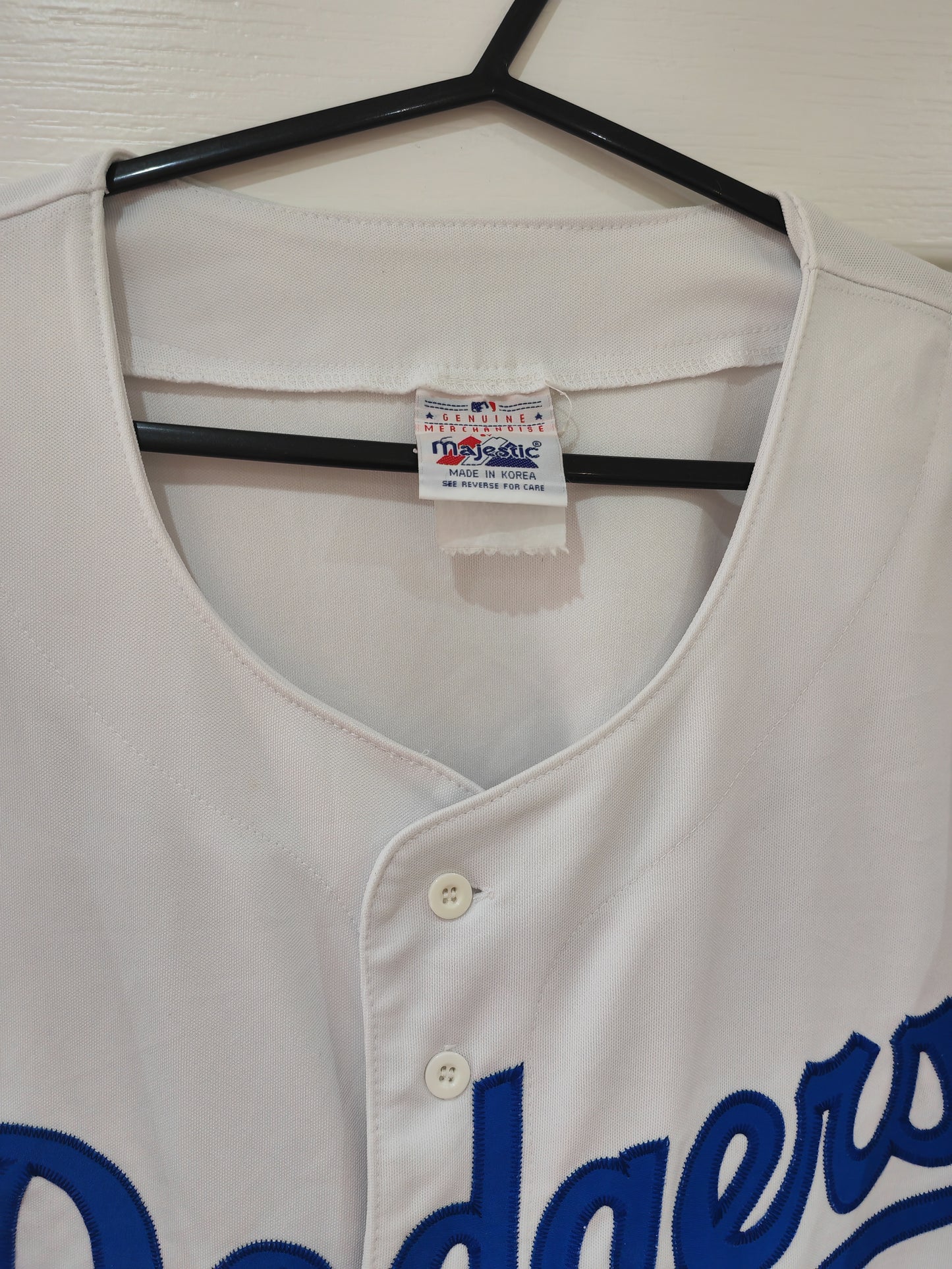 Majestic Los Angeles Dodgers MLB Jersey, White, Size L/XL