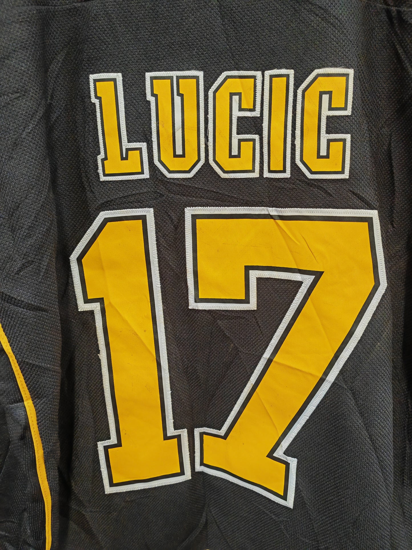 NHL Boston Bruins Ice Hockey Jersey, #17 Lucic, Black, Size S/M