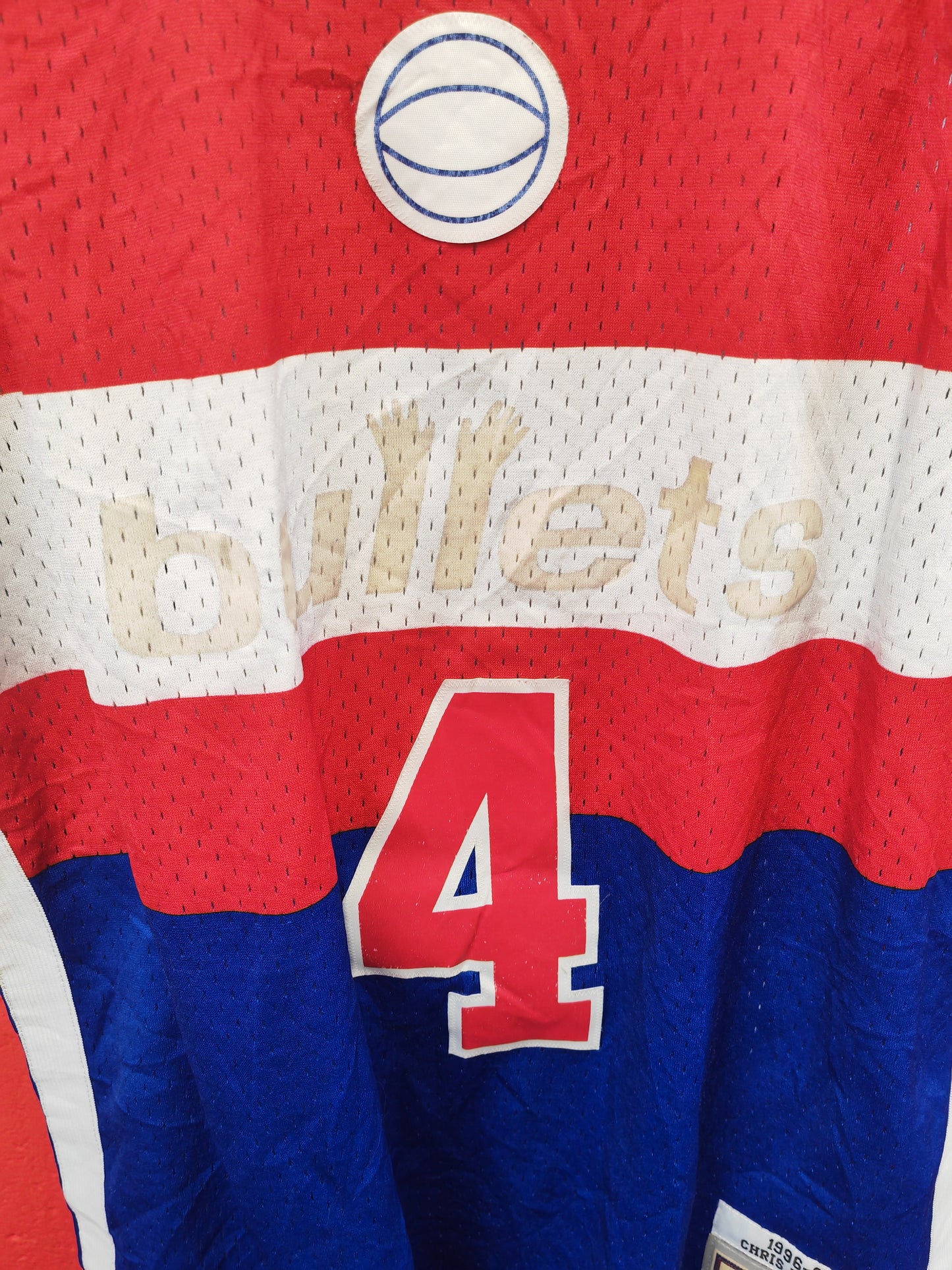Mitchell & Ness Washington Bullets NBA Jersey, #4 Webber, Size Large