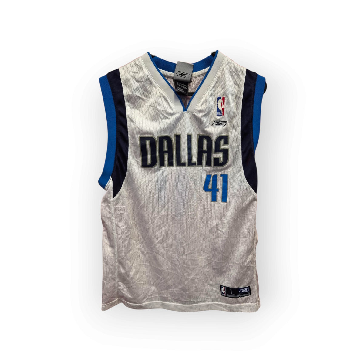 Youth Reebok Dallas Mavericks NBA Basketball Jersey, #41 Nowitzki, White, YL