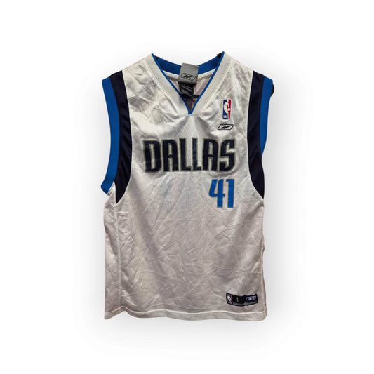 Youth Reebok Dallas Mavericks NBA Basketball Jersey, #41 Nowitzki, White, YL
